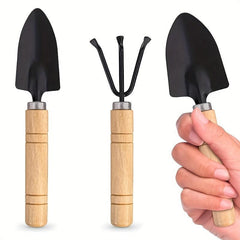 3pcs Gardening Tool Set Spade Shovel Rake for Garden Plants Care
