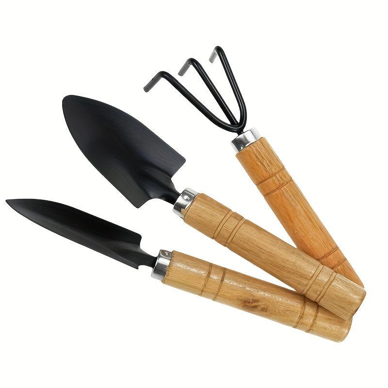 3pcs Gardening Tool Set Spade Shovel Rake for Garden Plants Care
