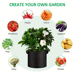 1pc Veg Flower Plant Grow Bags Fabric Pots With Handles
