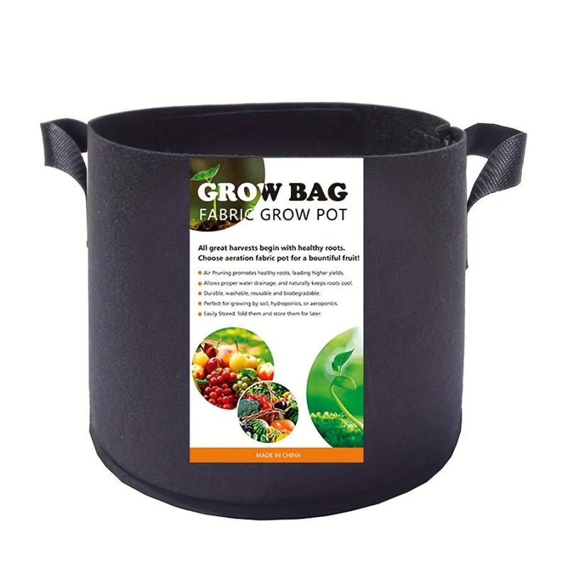 1pc Veg Flower Plant Grow Bags Fabric Pots With Handles