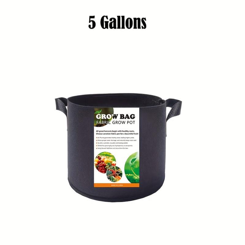 1pc Veg Flower Plant Grow Bags Fabric Pots With Handles