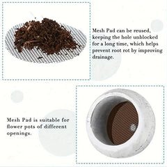 50pcs Flower Pot Hole Mesh Pad Drainage Screens Prevent Soil Loss