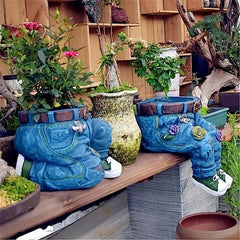 Jeans Courtyard Decoration Resin Crafts Flower Pots