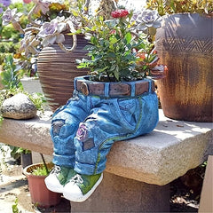 Jeans Courtyard Decoration Resin Crafts Flower Pots