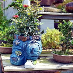 Jeans Courtyard Decoration Resin Crafts Flower Pots