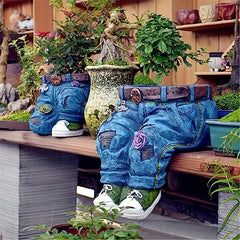 Jeans Courtyard Decoration Resin Crafts Flower Pots