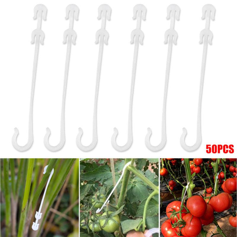 50pcs J Shaped Fruit Tomato Ear Hook Plant Support Fastener Clips