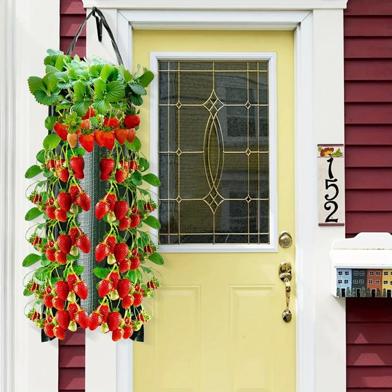 2 Hanging Strawberry Flowerpot Bags with 8 Holes for Tomato, Pepper - Vegetabl