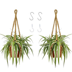 2pcs Macrame Plant Hanger Rope Indoor Brown Holder for 4-15cm Plant Pots