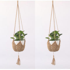 3pcs Guno Macrame Plant Hanger Hand Woven Boho Flowerpot Rack