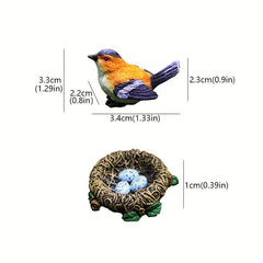 5pcs Bird & Nest Ornaments DIY Indoor Outdoor Garden Decoration