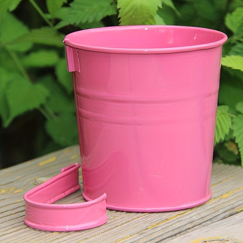 10pcs Iron Balcony Pots Wall Hanging Flower Pot Garden Decor