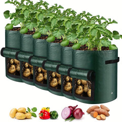 6pcs Potato Grow Bags 7 & 10 Gallon for Homegrown Potatoes & Veggies