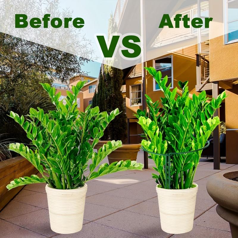 8 Packs Half Round Plant Support Stakes Metal Garden Stake Indoor Peony Cages