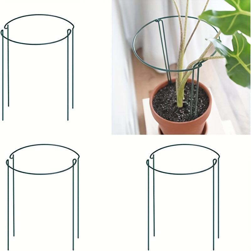 8 Packs Half Round Plant Support Stakes Metal Garden Stake Indoor Peony Cages