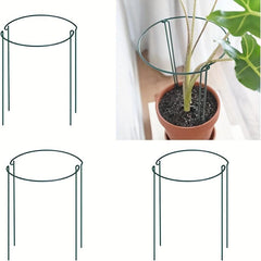 8 Packs Half Round Plant Support Stakes Metal Garden Stake Indoor Peony Cages