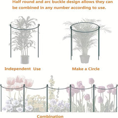 8 Packs Half Round Plant Support Stakes Metal Garden Stake Indoor Peony Cages
