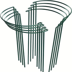 8 Packs Half Round Plant Support Stakes Metal Garden Stake Indoor Peony Cages