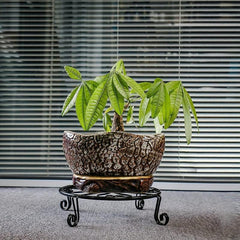 2pcs Plant Stand Flower Pot Holder Indoor Outdoor Metal Garden Rack Bronze