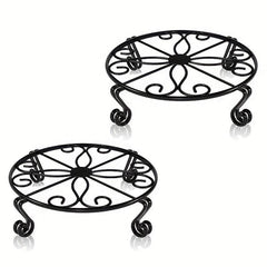 2pcs Plant Stand Flower Pot Holder Indoor Outdoor Metal Garden Rack Bronze