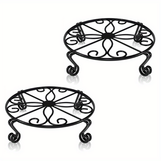 2pcs Plant Stand Flower Pot Holder Indoor Outdoor Metal Garden Rack Bronze