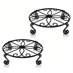 2pcs Plant Stand Flower Pot Holder Indoor Outdoor Metal Garden Rack Bronze