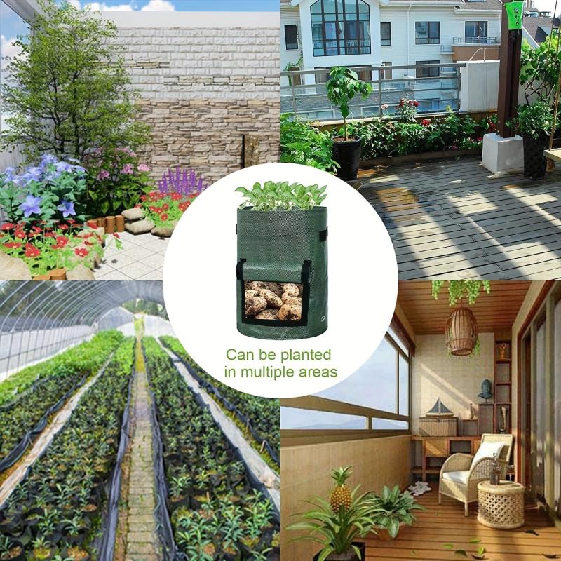 4pcs Potato Grow Bags with Flap & Handles 7 Gallon