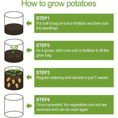 4pcs Potato Grow Bags with Flap & Handles 7 Gallon