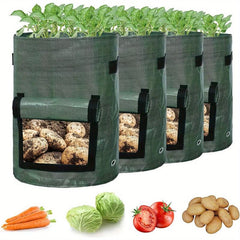 4pcs Potato Grow Bags with Flap & Handles 7 Gallon