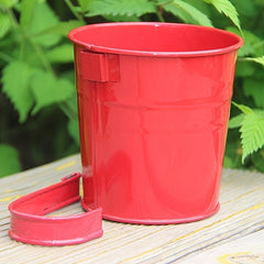 Iron Pastoral Balcony Pots Planters Metal Bucket Flower Holder Vase