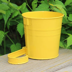 Iron Pastoral Balcony Pots Planters Metal Bucket Flower Holder Vase