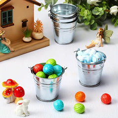 10 Mini Metal Buckets With Handles Party Favors Galvanized Tin Buckets 5x5