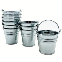 10 Mini Metal Buckets With Handles Party Favors Galvanized Tin Buckets 5x5