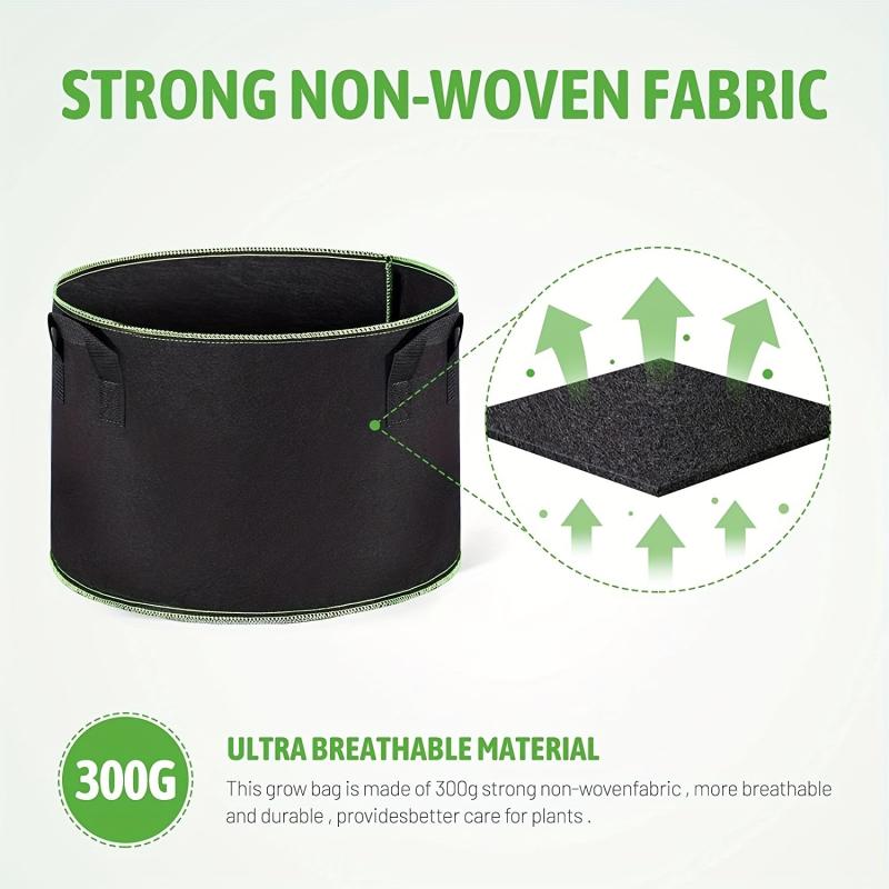Heavy Duty 300G Grow Bags Nonwoven Plant Fabric Pots With Handles