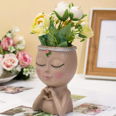 Face Flower Pot Decoration Ornament Indoor Outdoor Home