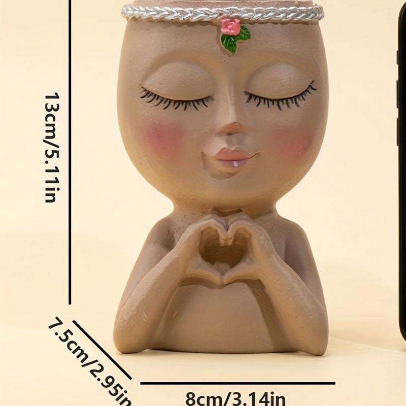 Face Flower Pot Decoration Ornament Indoor Outdoor Home