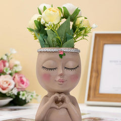 Face Flower Pot Decoration Ornament Indoor Outdoor Home
