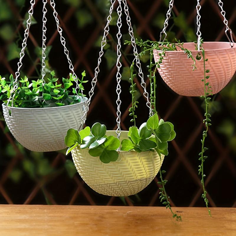 1pc Plastic Hanging Succulent Plant Pot Creative Indoor Outdoor Home Decor