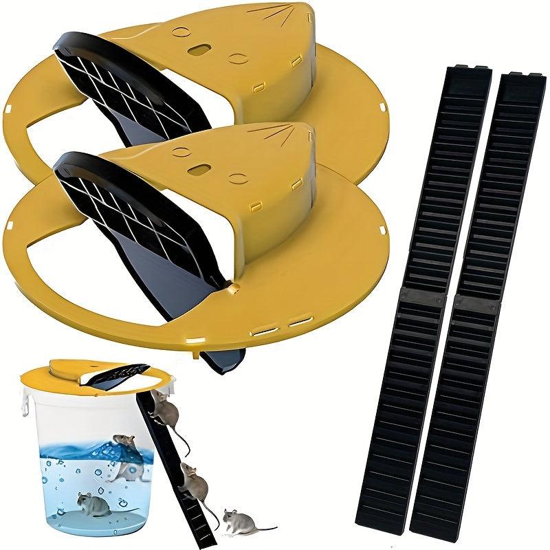 Humane Auto Reset Mouse Trap Bucket Lid Indoor Outdoor Garage Patio