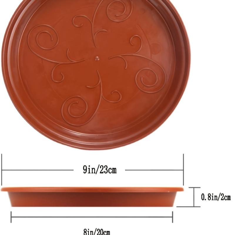 5pcs Terracotta Plastic Plant Saucer Plant Tray Flower Plant Pot Saucer