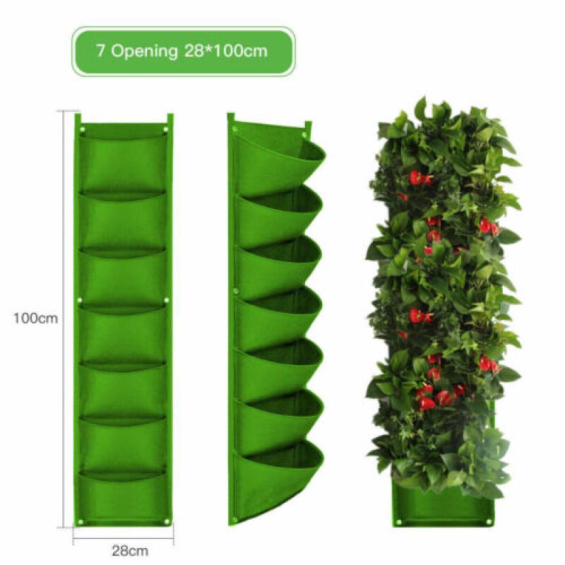 7-Pack Hanging Planting Bag Wall Planters for Indoor Outdoor Plants Flower Pots