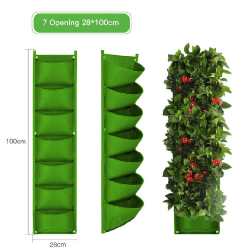 7-Pack Hanging Planting Bag Wall Planters for Indoor Outdoor Plants Flower Pots