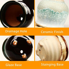 6pcs Ceramic Thumb Flower Pots Home Decor Indoor Outdoor Garden Patio