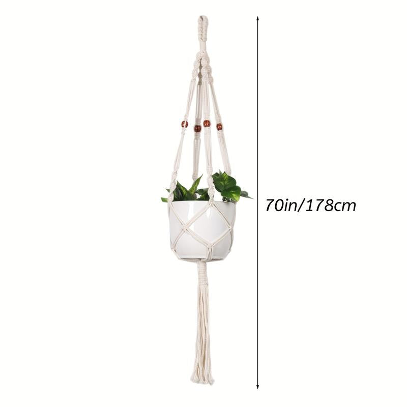 Macrame Plant Hangers Indoor Hanging Planter Basket Wall Decor Ivory