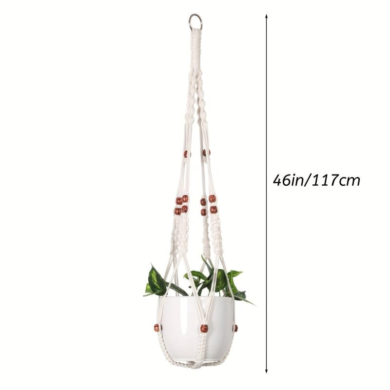 Macrame Plant Hangers Indoor Hanging Planter Basket Wall Decor Ivory