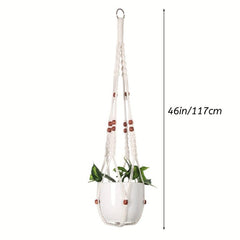 Macrame Plant Hangers Indoor Hanging Planter Basket Wall Decor Ivory