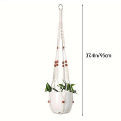 Macrame Plant Hangers Indoor Hanging Planter Basket Wall Decor Ivory