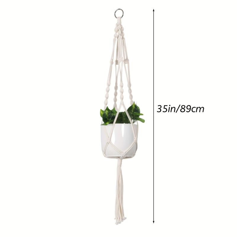 Macrame Plant Hangers Indoor Hanging Planter Basket Wall Decor Ivory