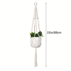 Macrame Plant Hangers Indoor Hanging Planter Basket Wall Decor Ivory