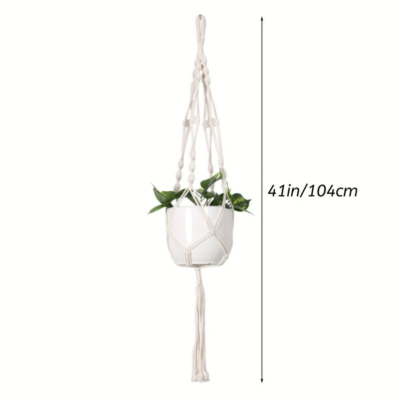Macrame Plant Hangers Indoor Hanging Planter Basket Wall Decor Ivory
